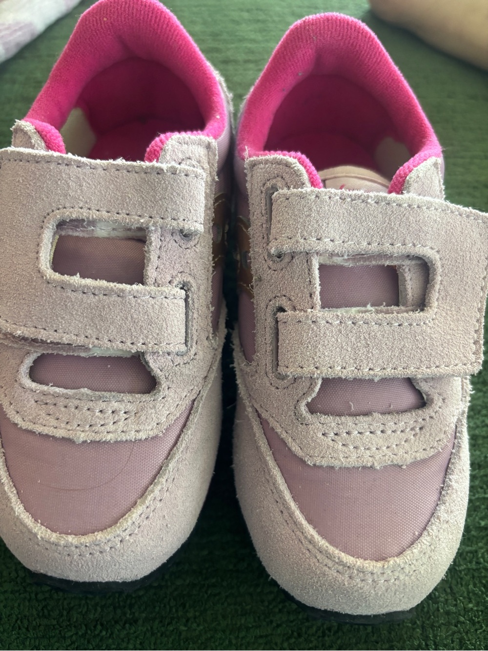 Saucony Girls Pink Suede & Fabric Velcro Sneakers